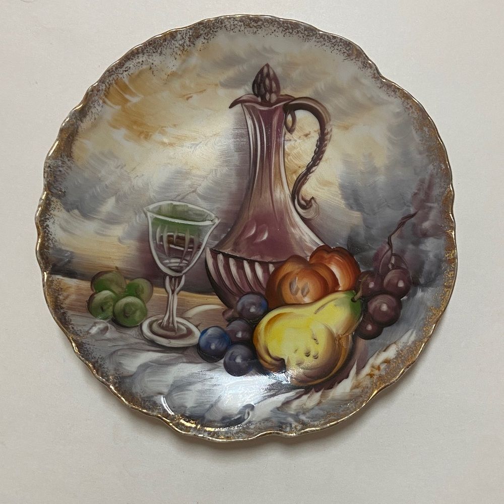 Japna Ceramic Plate with Fruit and Pitcher Design